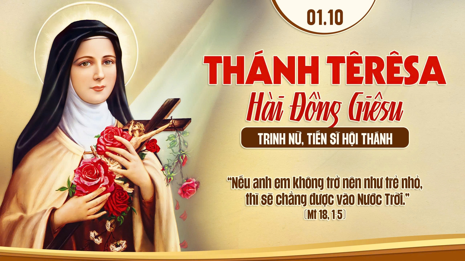 Suy Niệm Lời Chúa | Thứ Năm Sau Chúa Nhật Tuần XXVI Mùa Thường Niên - LỄ THÁNH TÊRÊSA HÀI ĐỒNG GIÊSU, TRINH NỮ, TIẾN SĨ HỘI THÁNH. Lễ kính | Mt 18,1-5 | Phút Cầu Nguyện